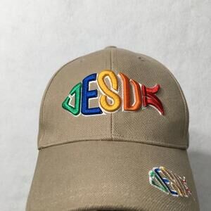 Vintage jesus god CHRIST Hat Cap Strapback BEIGE
